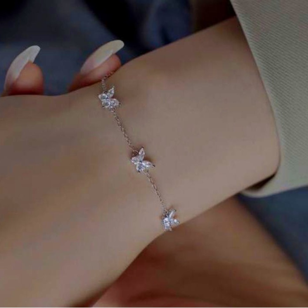 Butterfly bracelet 925sterling silver bracelet, anklet
